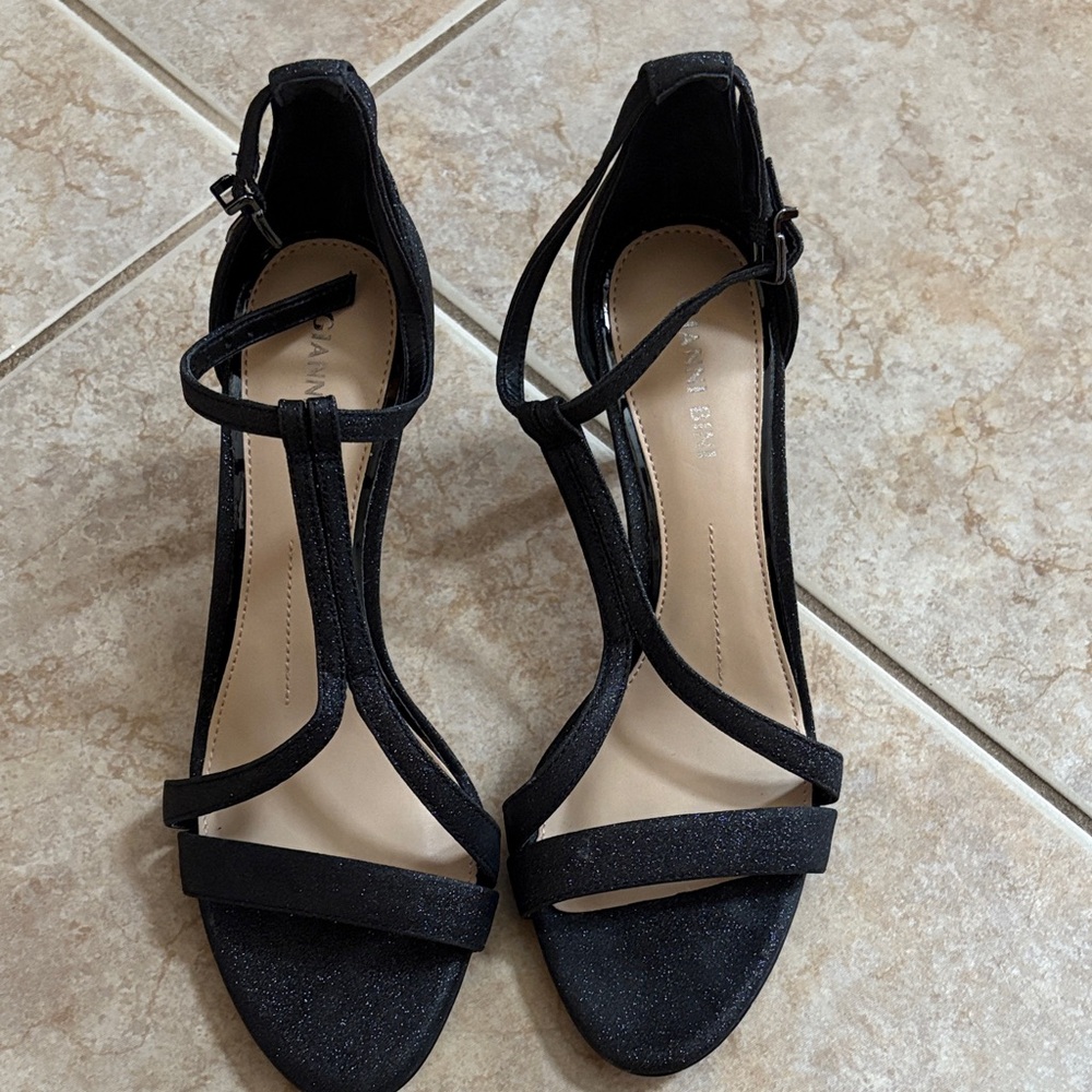 Gianni Bini Black Glitter Heels